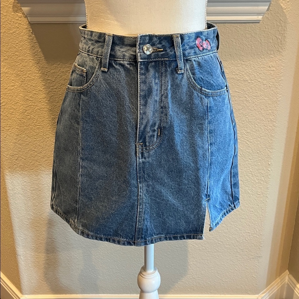 SHEIN Hello Kitty Denim Mini Skirt Size S